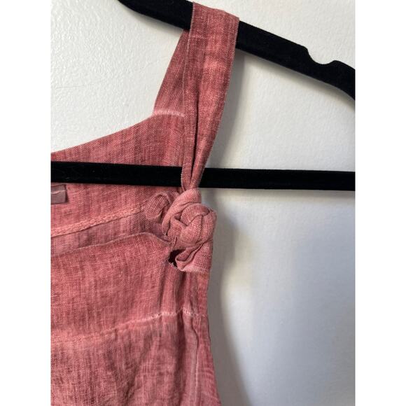 100% Linen Red Pink Jumpsuit Made in Italy - Picture 5 of 8